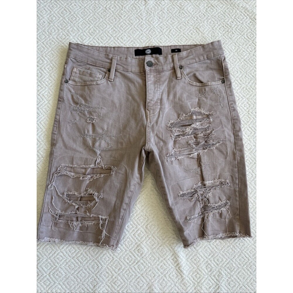 Jordan Craig Twill Garment Dyed Denim Shorts Men’s 36 Light Purple/Gray Distress